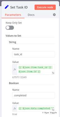 Set Task ID